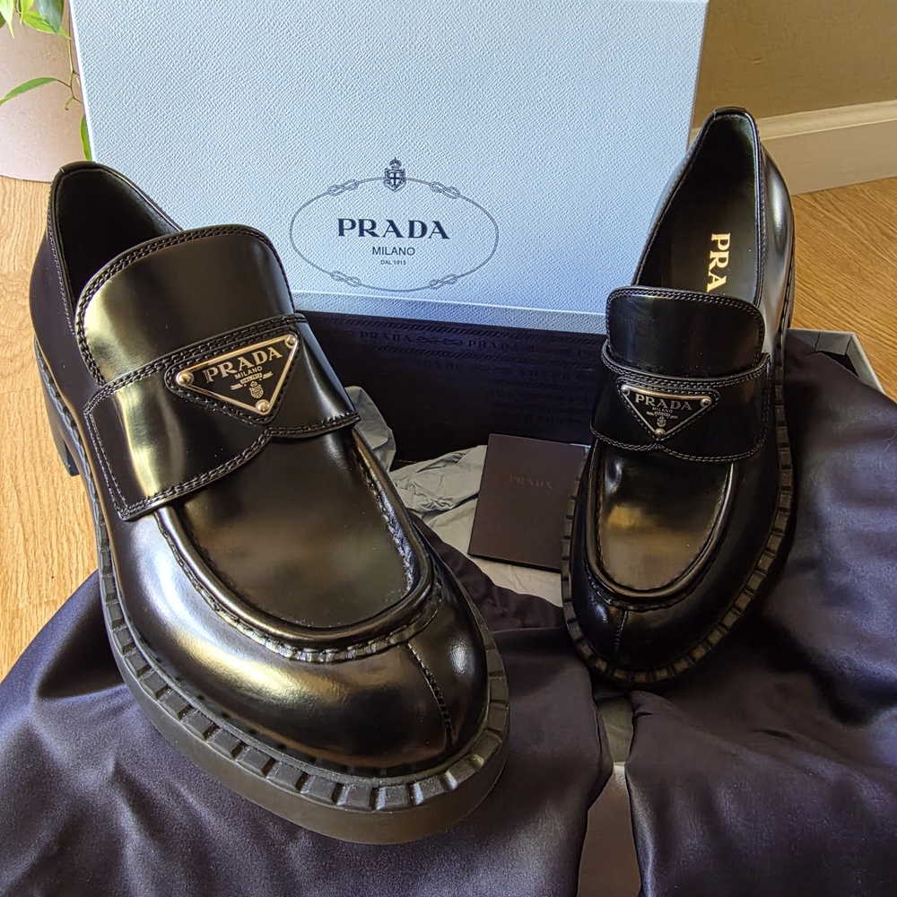 Prada Black Leather Loafers